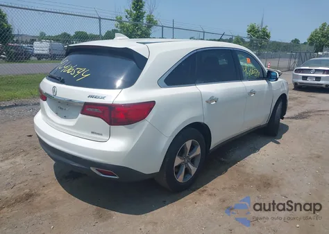 2015 Acura Mdx z USA, uszkodzony, nr VIN 5FRYD4H28FB016816